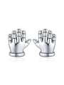 thumb 925 Sterling Silver Hand Of Gold Vintage Stud Earring 0