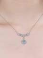 thumb Sterling Silver Moissanite Flower Dainty Necklace 1