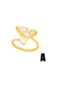 thumb Brass Cubic Zirconia Smiley Hip Hop Band Ring 2