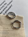 thumb 925 Sterling Silver Hollow Round Minimalist Hoop Earring 0