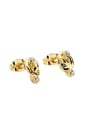 thumb Brass Rhinestone  knot Vintage Stud Earring 3