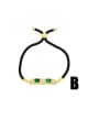 thumb Brass Cubic Zirconia Weave Hip Hop Adjustable Bracelet 2