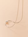 thumb 925 Sterling Silver Imitation Pearl Round Minimalist Necklace 2