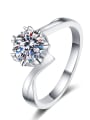 thumb Sterling Silver Moissanite White Heart  Engagement Rings 4
