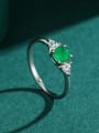 thumb 925 Sterling Silver Emerald Geometric Vintage Band Ring 3