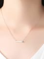 thumb 925 Sterling Silver Rhinestone Simple Geometric  Necklace 1