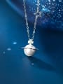 thumb 925 Sterling Silver Minimalist  Imitation Pearl White Ball  Pendant  Necklace 2