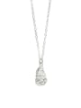 thumb 925 Sterling Silver Irregular Vintage Simple thread drop-shaped Necklace 4
