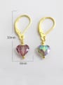 thumb 925 Sterling Silver Crystal Multi Color Heart Minimalist Huggie Earring 4