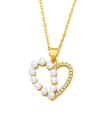 thumb Brass Imitation Pearl Heart Minimalist Necklace 0