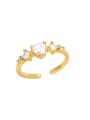 thumb Brass Cubic Zirconia Heart Cute Band Ring 2