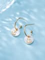 thumb 925 Sterling Silver Acrylic Round Minimalist Hook Earring 2
