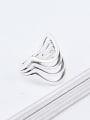 thumb 925 Sterling Silver Geometric Vintage Big Wave Stackable Ring 4