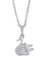 thumb Brass Cubic Zirconia Swan Vintage Necklace 2