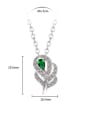 thumb Copper Cubic Zirconia Hollow Leaf Dainty Necklace 2