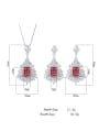 thumb Brass Cubic Zirconia Luxury Geometric Earring and Necklace Set 3