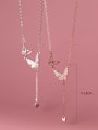 thumb 925 Sterling Silver Cubic Zirconia Butterfly Minimalist Tassel Necklace 4