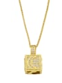 thumb Brass Cubic Zirconia Star Vintage Square Pendant Necklace 4