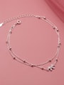 thumb 925 Sterling Silver Bowknot Minimalist Double Layer Anklet 2