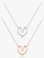 thumb 925 Sterling Silver Minimalist Hollow Heart Pendant Necklace 4