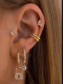 thumb Brass Cubic Zirconia Minimalist Locket  Earring and Necklace Set 2