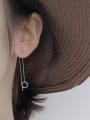 thumb 925 Sterling Silver Tassel Minimalist Geometric Threader Earring 3