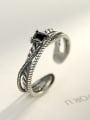 thumb 925 Sterling Silver Cubic Zirconia  Irregular Vintage Stackable Ring 2