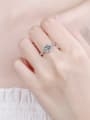thumb Sterling Silver Moissanite Geometry Dainty Solitaire Engagement Rings 1