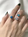 thumb 925 Sterling Silver Minimalist Multi Color Opal Round  Free Size Ring 2