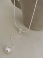 thumb 925 Sterling Silver Bowknot Minimalist Lariat Necklace 0