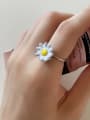 thumb 925 Sterling Silver Enamel Flower Cute Band Ring 0