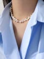 thumb 925 Sterling Silver Freshwater Pearl Geometric Bohemia Necklace 2