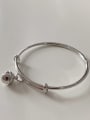 thumb 925 Sterling Silver  Vintage Simple Double Ring Bells bracelet Cuff Bangle 0