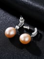 thumb 925 Sterling Silver with 3A zircon fashion Freshwater Pearl Drop Earring 1