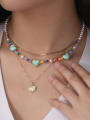 thumb 925 Sterling Silver Natural Stone Heart Trend Beaded Necklace 1