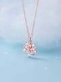 thumb 925 Sterling Silver Cubic Zirconia Flower Minimalist Necklace 0