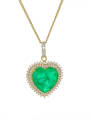 thumb Brass Glass stone Heart Luxury Necklace 4