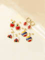 thumb Brass Enamel Insect Hip Hop Huggie Earring 0