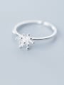 thumb 925 Sterling Silver Flower Minimalist free size Ring 0