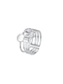 thumb 925 Sterling Silver Geometric Hip Hop Stackable Ring 0
