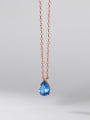 thumb 925 Sterling Silver Cubic Zirconia Water Drop Trend Necklace 0