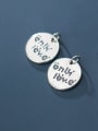 thumb 925 Sterling Silver With Simple Letter Round Card Pendant Diy Accessories 2