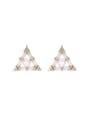 thumb Alloy Cubic Zirconia Triangle Dainty Stud Earring 0