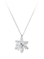 thumb 925 Sterling Silver Cubic Zirconia  Minimalist Snowflake Pendant Necklace 0
