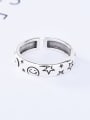 thumb 925 Sterling Silver Star Smiley Vintage Band Ring 3