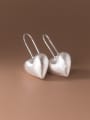 thumb 925 Sterling Silver Heart Minimalist Hook Earring 0