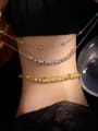 thumb 925 Sterling Silver  Minimalist  Double Layer Chain Bead  Anklet 3