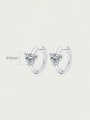 thumb 925 Sterling Silver Cubic Zirconia Heart Dainty Huggie Earring 3