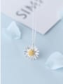 thumb 925 Sterling Silver Simple flower pendant Necklace 2