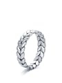 thumb 925 Sterling Silver Classic lucky circle of leaves Band Ring 0